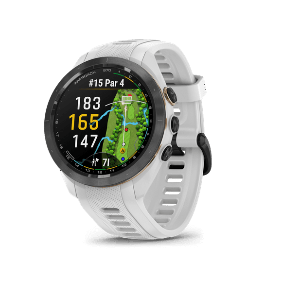 OPENBOX Garmin Approach® S70 Golf Smartwatch - 1.2” AMOLED Display, Black Ceramic Bezel with White Silicone Band
