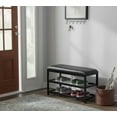 thumbnail image 2 of 2 Tier Shoe Bench, Padded Seat Metal Frame, Entryway Organizer, 2 of 9