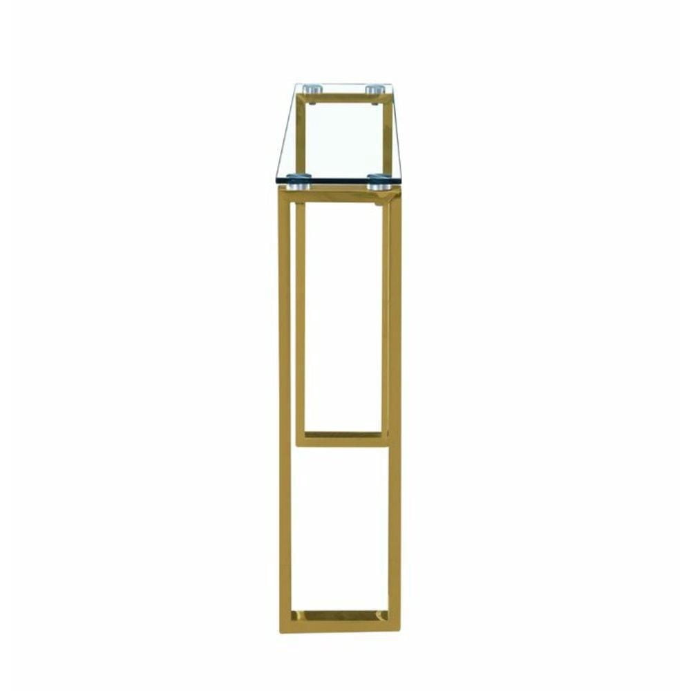 Heavenly Collection Glass Console Table in Gold