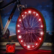 Red Bike Wheel Light, Two modes are always on + flashingMTB LED Spoke Light, Bike Light Wire Hot Wheels Filament length 2M  (1 Tire Pack)
