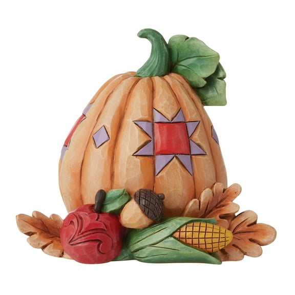 Enesco Jim Shore Heartwood Creek Pumpkin with Bounty Mini Figurine