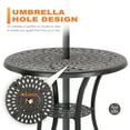 thumbnail image 4 of Nuu Garden 31" Round Patio Bistro Table, Cast Aluminum Round Outdoor Bistro Table with Umbrella Hole for Poolside, Deck, Porch, Backyard, Balcony, Black with Gold-Painted Edge, 4 of 10