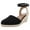 Black, variant on STYLE & COMPANY Womens Beige Cushioned Ankle Strap Mailena Round Toe Wedge Buckle Espadrille Shoes 9.5 M