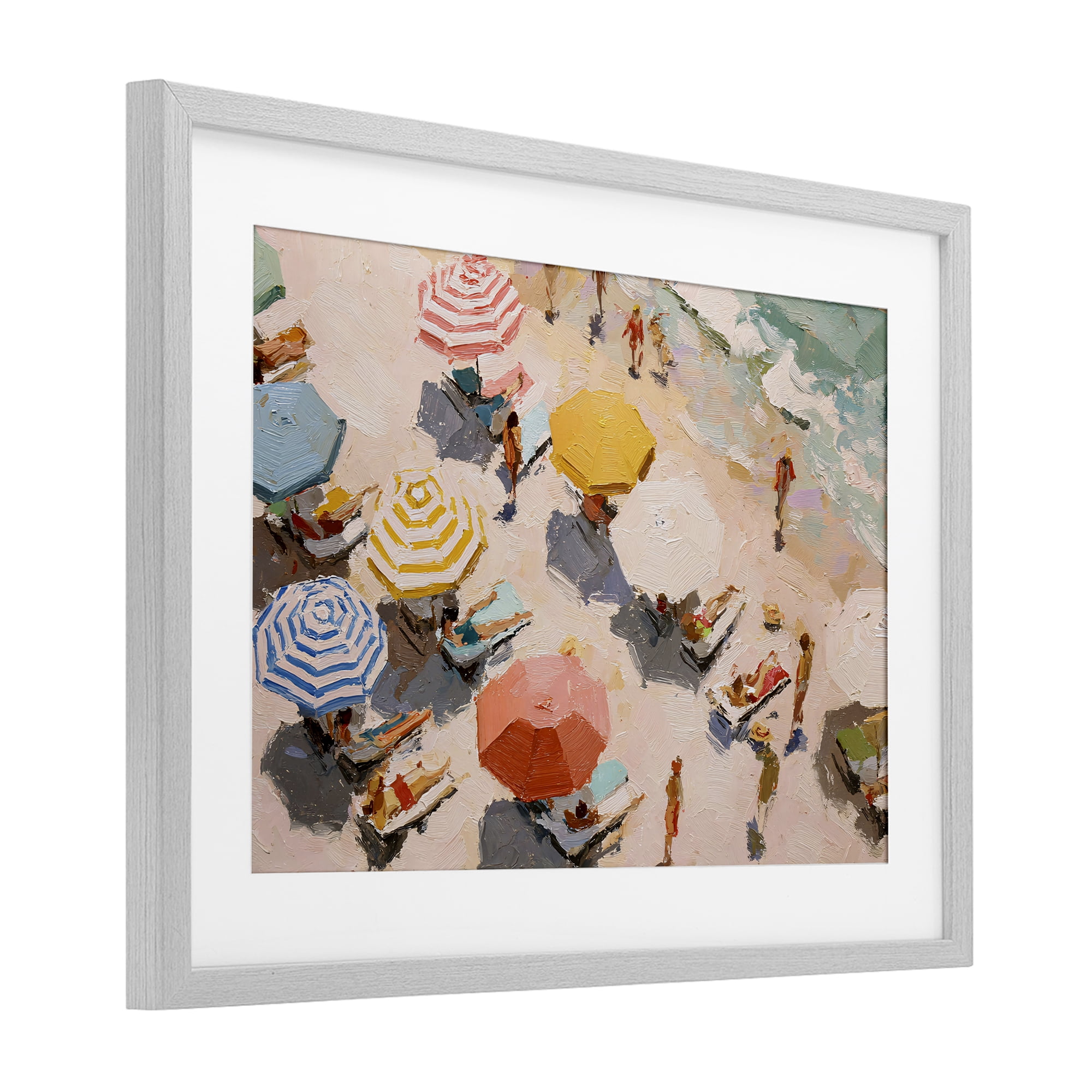 Stupell Industries Summer Beach Fun Expression Gray Framed Print Under Glass, design by Jacky Ngan