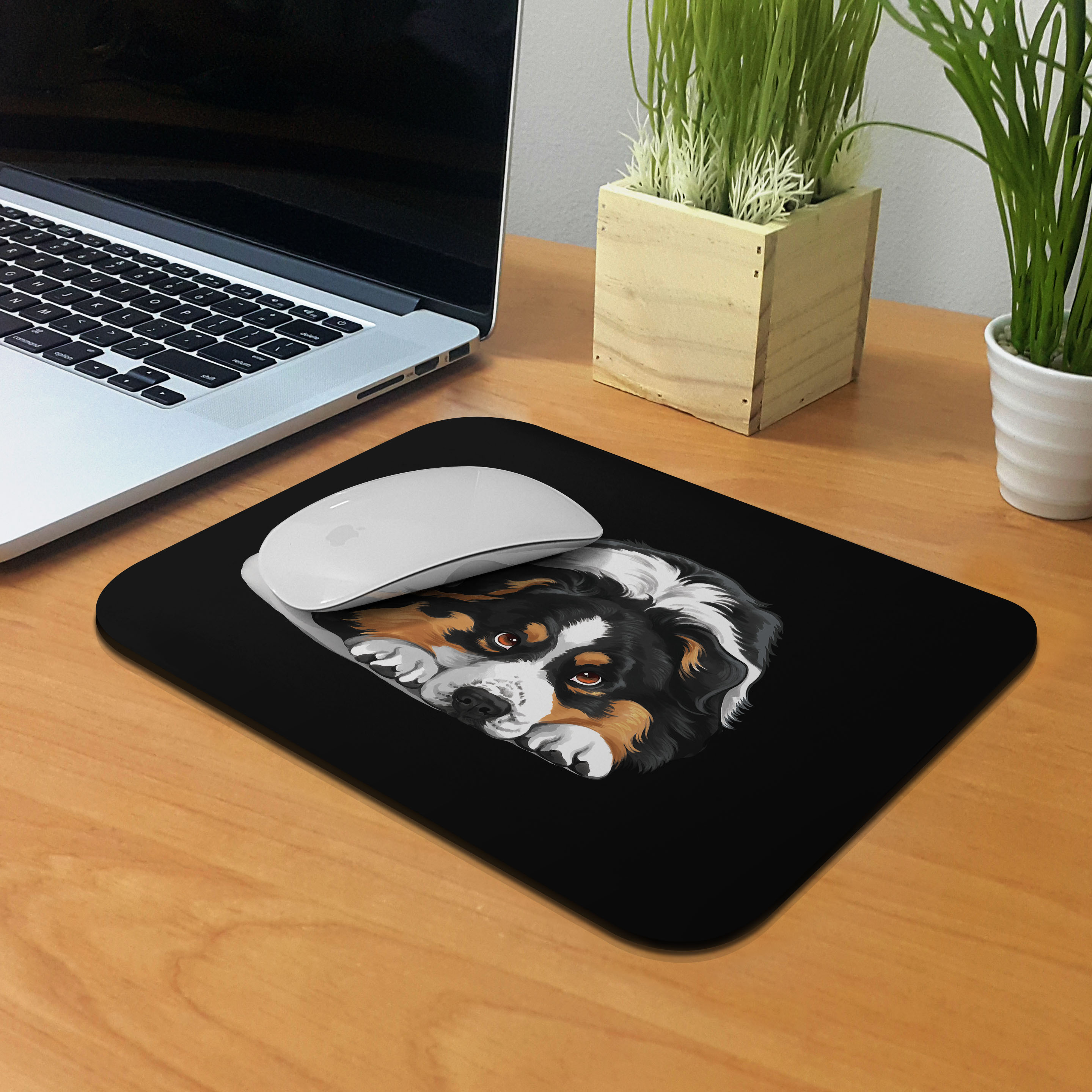 WIRESTER Rectangle Standard Mouse Pad, Non-Slip Mouse Pad for Home, Office, and Gaming Desk, Australian Shepherd Dog Lying Down Looking Up - image 5 of 5