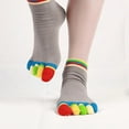 thumbnail image 6 of 1 Pairs Rainbow Color Split Toe Yoga Socks Pilates Dance Breathable Sweat-absorbent Non-Slip Five Finger Sport Socks Wholesale (YG-034,EU35-40), 6 of 7