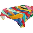 thumbnail image 2 of 60x108 Inch Tablecloth Polyester Square Tablecloth for Home Kitchen Dinner Decor Abstract Painting with Colorful, 2 of 9