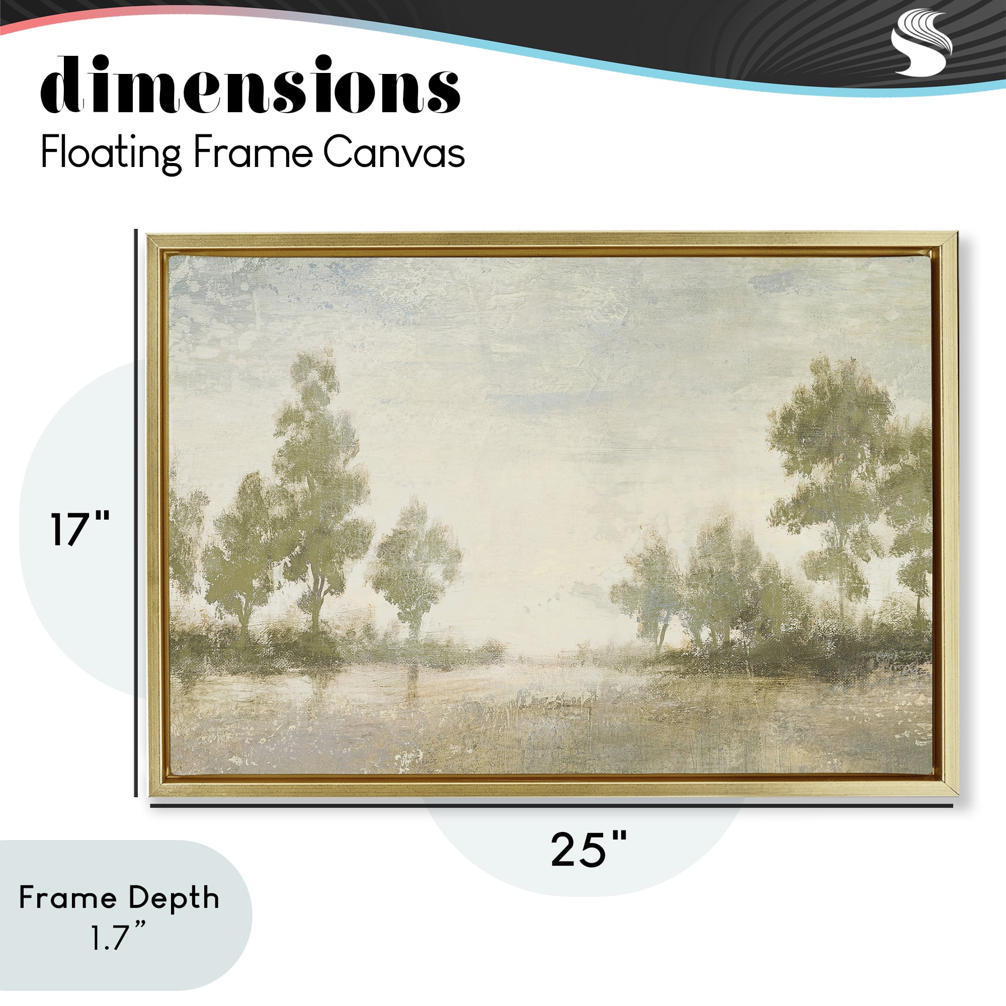 Stupell Industries Forest Light Distant Valley Gold Framed Floater Canvas Wall Art, design by Michael Marcon