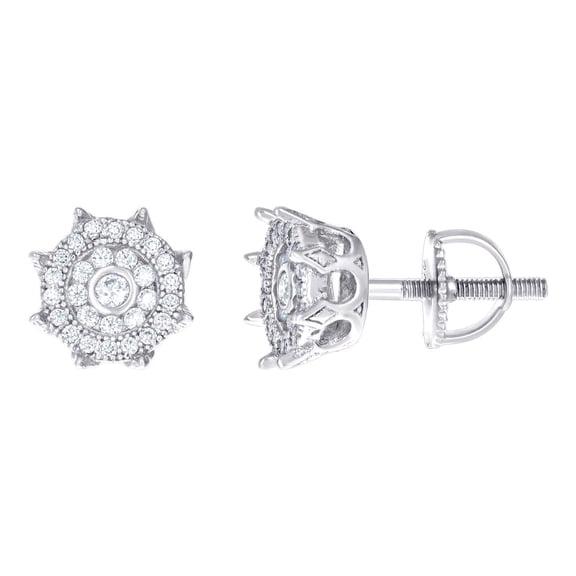 925 Sterling Silver Womens 0.34ct Moissanite Fashion Stud Earrings 8x8mm Wide Stud Earring for Women