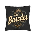 thumbnail image 4 of Set of 2 Decorative Throw Pillow Covers 18x18in - Vintage Black with Cursive ' The Baredes ' & Ornate Green Orange Patterns for Couch Bed Car, 4 of 8