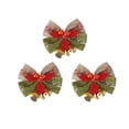 thumbnail image 1 of Teissuly Christmas Bow with Bells Burlap Christmas Bowknot Mini Bowknot Ornament Festive Bowknot Christmas Tree Hanging Decoration for Christmas Decoration(5Pcs) Teissuly WER202310234598, 1 of 1