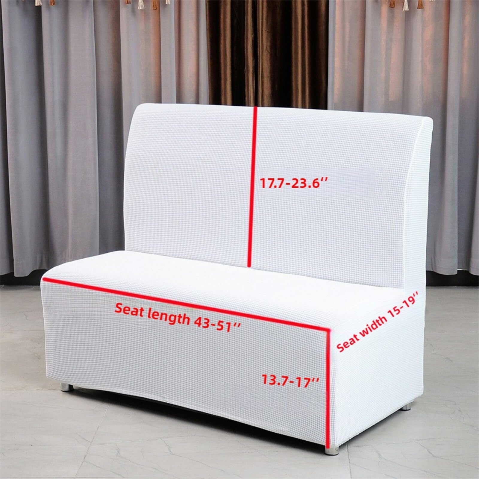 BH-JJSMGS Stretch Restaurant Booth Cover, Small Loveseat Sofa Covers Non-Slip Settee Bench Slipcover Dinette Cushion Covers
