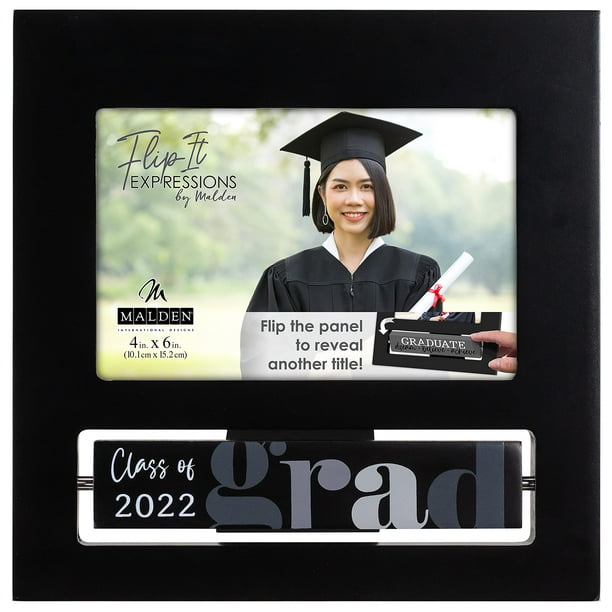 Malden Int Designs 4x6 Opening Graduate FlipIt Expressions Black