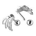 thumbnail image 1 of Pendientes de botón Salvador de esqueleto de mano punk rock para hombres, 1 of 5