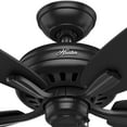 thumbnail image 3 of Hunter 52 inch Outdoor or Indoor Ceiling Fan No Light - Black Ceiling Fan without Light, For Patio, Porch, Garage, or Living Room, Standard Mount, 5 Blades, Pull Chain - Newsome 53324, Matte Black, 3 of 15