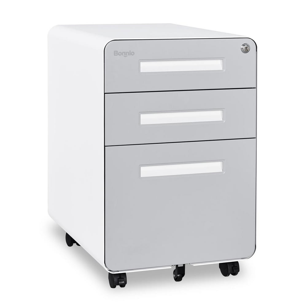 Winado 3 Drawer Mobile File Cabinet with Lock Metal Filing ...