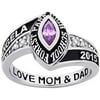 Freestyle, Girl's Class Ring - Platinum Plated Celebrium Marquise Birthstone and CZ, High School or College Graduation