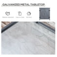 thumbnail image 5 of Patio Storage Cabinet - Outdoor Tool Shed, Galvanized Top, Rust-Proof, Double Door, Elevated Feet, 31.5" W x 17.75" D x 36.25" H, Grey, 5 of 9