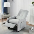 thumbnail image 2 of Multifunctional Sofa Chair with Side Pocket, Modern Adjustable Lounge Chair with Comfort Padded Tufted Recliner Chair Upholstered Armchair with High Back Single Sofa for Office Living Room, Gray, 2 of 7
