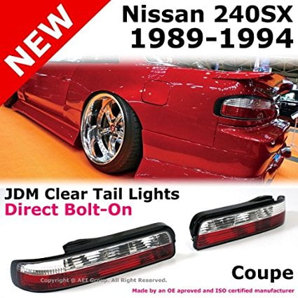 Nissan 240sx S13 Coupe 1989 to 1994 Nissan 240sx S13 89-94 Coupe JDM Red Claer Tail Light Rear Brake Lamp Conversion ()