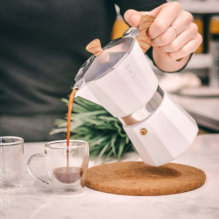 GROSCHE Milano Stovetop Espresso Maker Moka Pot 3 Cup - 5oz, Red - Cuban Coffee  Maker Stove top coffee maker Moka Italian espresso greca coffee maker  brewer percolator 
