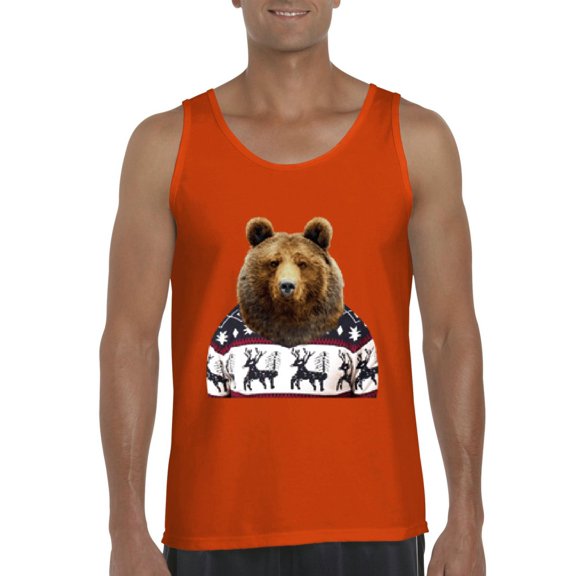 MmF - Men's Tank Top for Men - BEAR IN XMAS UGLY SWEATER