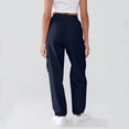 thumbnail image 5 of Women High Waist Cargo Pants Straight Leg Baggy Drawstring Trousers Workout Hiking Cargo Pants with Zipper Pockets, 5 of 5