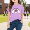 thumbnail image 6 of Piuwrlz Girl Graphic Shirts Tops Girls Short T-Shirts Sleeve Cotton Pullover Purple Size 7 Years, 6 of 10