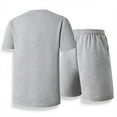 thumbnail image 4 of NTACZA Ensemble de Shorts Homme Uni Manches Courtes Survêtements Sport Homme Col Rond Survêtements m, 4 of 8