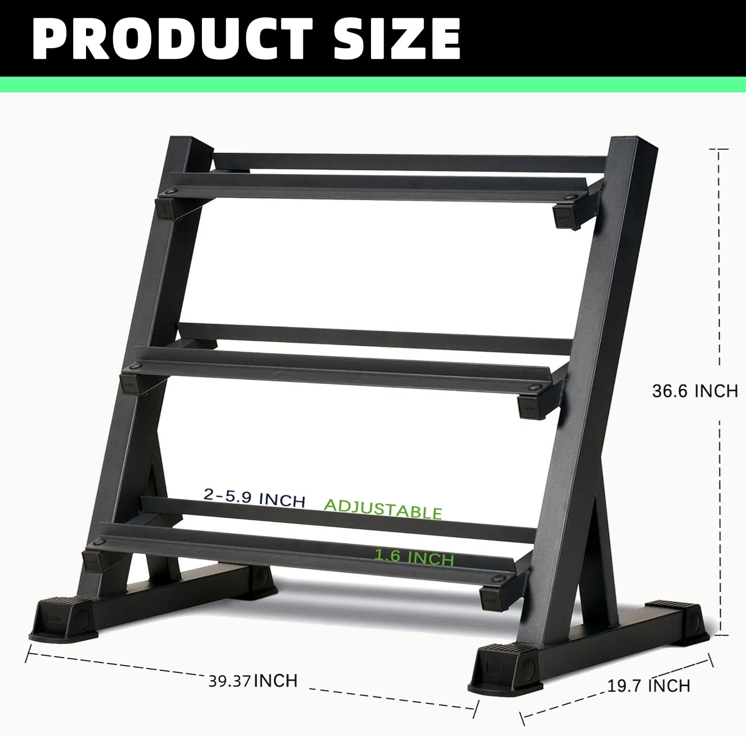 3-Tier Heavy Duty Dumbbell Rack | 1000 LB Weight Capacity - Commercial Grade Storage Stand for Adjustable Dumbbells, Space-Saving Organizer for Home, Garage & Commercial Gyms