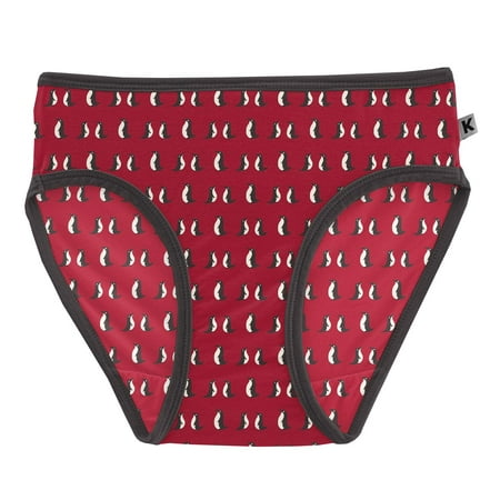 KicKee Pants Printed Girls Underwear, Incredibly Soft Little Girl Panties,  Snug Fit, All Day Wear (Crimson Penguins - 3T-4T) 