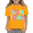 thumbnail image 2 of EnJoCho 4th Girls Back-to-School Shirts Preschool Kindergarten First Day of School T-Shirts Kids Short Sleeve Tees Tops Summer First Day Graphic T-Shirt Toddler, 2 of 5