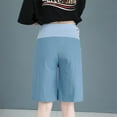 thumbnail image 5 of Cotton And Linen Women Large Loose Leggings For Pregnant Women's Wear With A Cropped Pants Blue L Clearance, 5 of 5