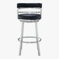 thumbnail image 4 of Madrid 26" Counter Height Swivel Black Faux Leather and Brushed Stainless Steel Bar Stool, 4 of 10