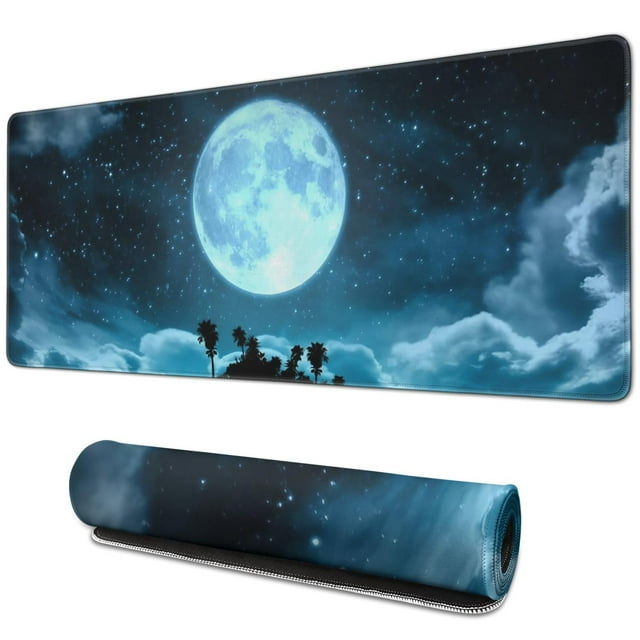Moonlight Extended Gaming Mouse Pad - Superior Micro-Weave Cloth, 31.5 x 11.8 inches, Non-Slip Base, Water Resistant, Stitched Edges for Ultimate Gaming Performance, Office & Home Use