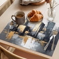 thumbnail image 3 of Vintage Building Placemats Set of 8 Modern Abstract Ombre City Oil Painting Place Mats Indoor Wipeable Table Mats Washable Cloth Dining Table Placemats for Kitchen Holiday Party Home Decor 13x19 Inch, 3 of 9