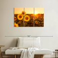 thumbnail image 2 of Elephant Stock Sunflower Field Sunset Wall Art - Horizontal Multi Panel Canvas - Living Room Wall Decor - Nature Multi Panel - Yellow And Green Decor - 38" x 24", 2 of 4