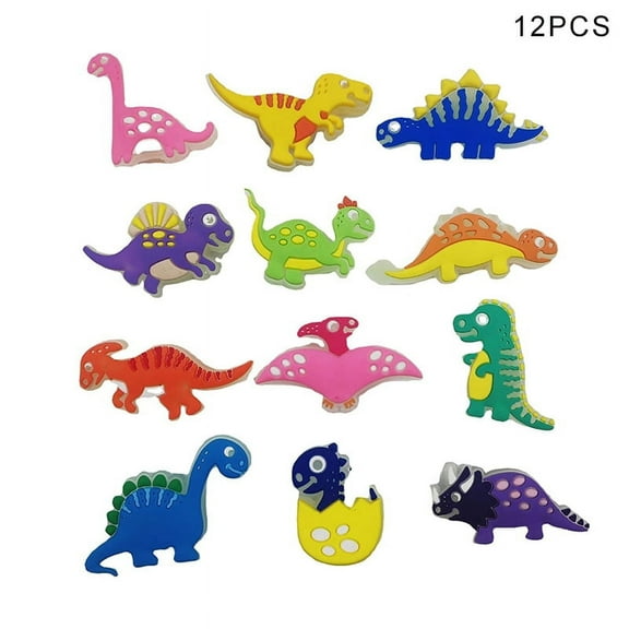 12pcs Luminous Dinosaur Shoe Charms PVC Novelty Decoration Shoe Girls Boys X-mas Party Gifts Shoe Accessories