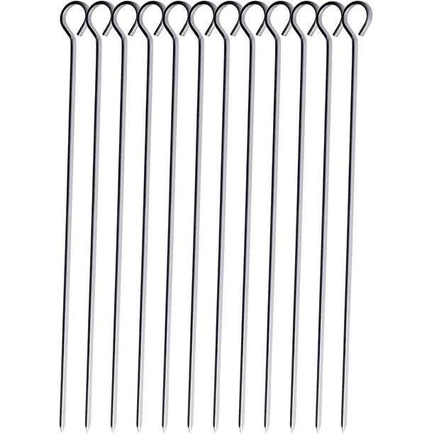 12 inch Barbecue Skewers Metal BBQ Sticks,12Pack Stainless Steel Square