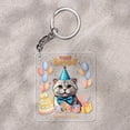 thumbnail image 2 of Watercolor Scottish Fold Happy Birthday Celebration Balloons Gift Party Acrylic Keychain Cat Lover Kitten Owner Gifts Collar Charm Tag Keyring - 00028, 2 of 5