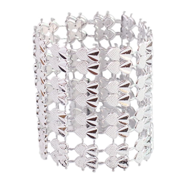 10 Piezas Titulares de Servilletas de de Imitación Anillos de Servilletas de Plástico Titulares de Servilletas Plata