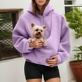 thumbnail image 2 of larppty Cat Pouch Hoodie for Women Dog Pouch Sweatshirts Pet Carrier with Big Pocket Pullover Animal Holder Drawstring Long Sleeve Tops (Purple, XXL), 2 of 7