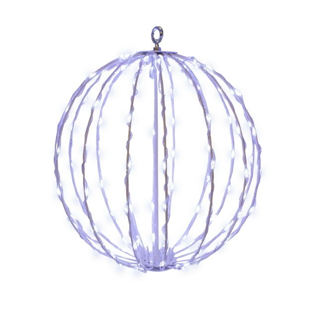 Esfera Navideña Grande 50cm Con 200 Luces Led Blanca Colgante