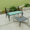 thumbnail image 3 of Jordan Manufacturing 48" x 18" Adonis Capri Teal Medallion Rectangular Outdoor Settee Swing Bench Cushion with Ties, 3 of 13