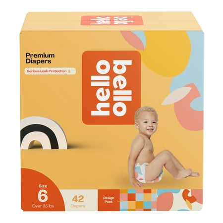 Hello Bello Premium Baby Diapers, Toddler Size 6 Honeysuckle 42ct (Select for More Options)