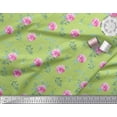 thumbnail image 3 of Soimoi Green Cotton Duck Fabric Flower & Leaves Watercolor Fabric Prints By Yard 42 Inch Wide, 3 of 3