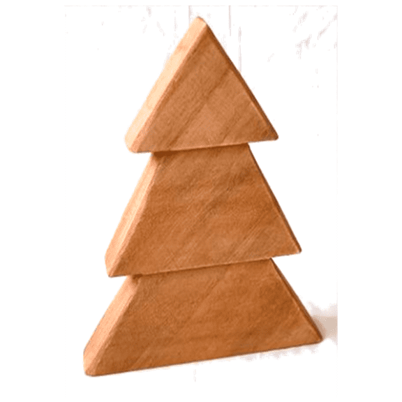 Brown Wood 3 Tier Tree Christmas Decor