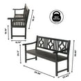 thumbnail image 3 of JONATHAN Y BNH100C Sloane 59.1" 3-Seat Ogee Diamond-Back 600-Lbs Support Acacia Wood Outdoor Garden Patio Bench, Black, 3 of 6