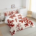 thumbnail image 3 of Manfei Vintage Red Snowflake Queen Comforter Set,Merry Christmas Bedding Sets,Happy New Year Bedding Comforter Set For Men Women,Microfiber Bedroom Decor Reversible,3 Pieces, 3 of 8