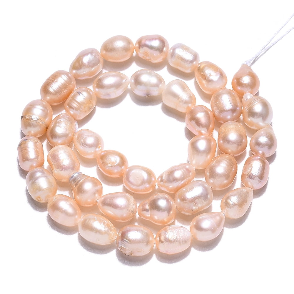 Natural Cultured Freshwater Pearl Beads Strands Baroque Keshi Pearl Rice Beads Wheat 8~13x6.9~7.5mm Hole: 0.7~0.8mm about 34~38pcs/strand 13.78 inch(35cm)